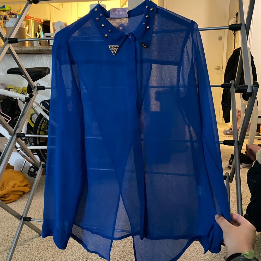 Blue Romeo & Juliet Sheer Blouse